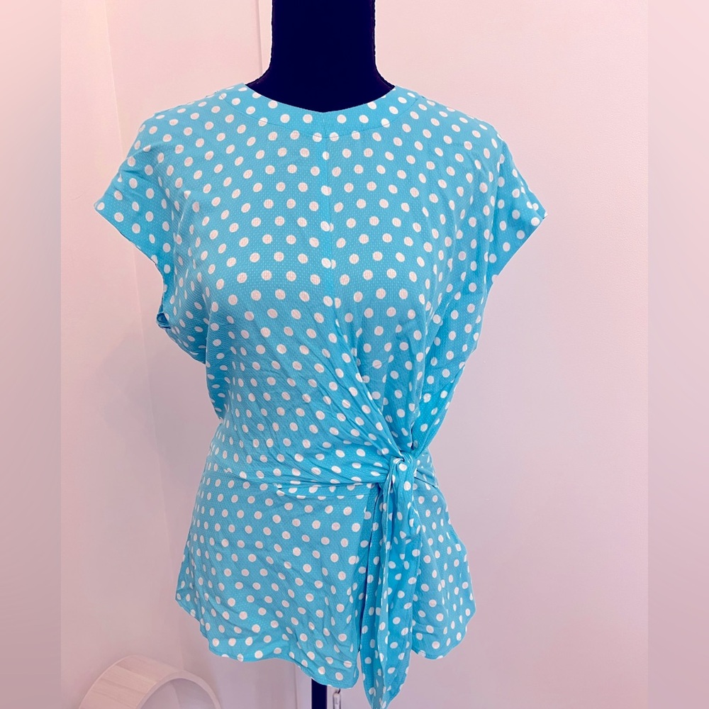 Blue Polka Dot Women's Top